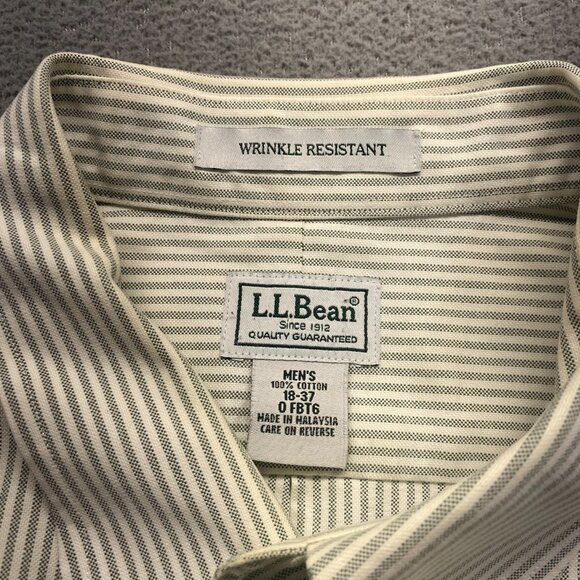L.L.Bean Mens Button Up Shirt Sz 18-37 100% Cotton,Long Sleeve,Pocket,Plaid - Picture 3 of 10